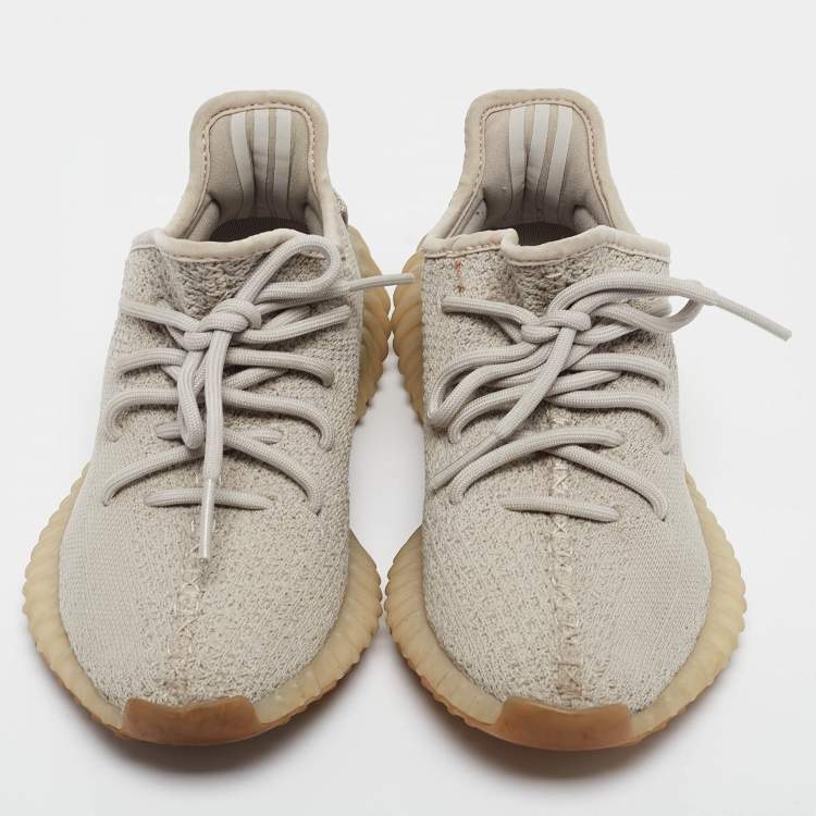 مملوكة مسبقًا Yeezy x adidas Grey Knit Fabric Boost 350 V2 Sesame Sneakers Size 36
