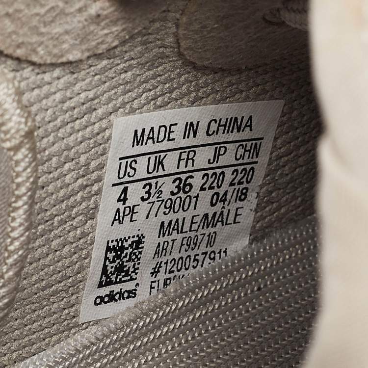 مملوكة مسبقًا Yeezy x adidas Grey Knit Fabric Boost 350 V2 Sesame Sneakers Size 36