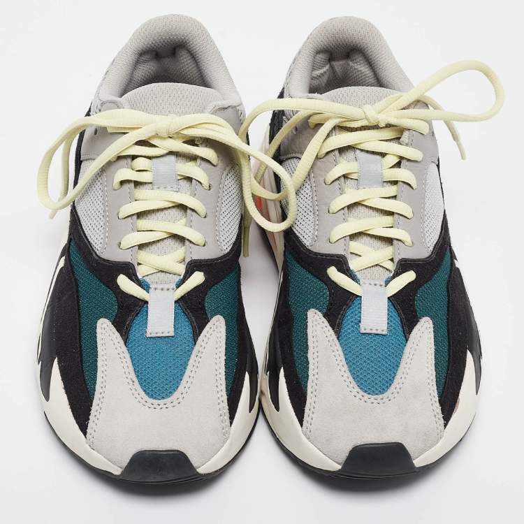 مملوكة مسبقًا Yeezy x Adidas Multicolor Leather and Suede Boost 700 Wave Runner Sneakers Size 39 1/3