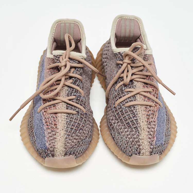 Pre Owned Yeezy x Adidas Multicolor Knit Fabric Boost 350 V2 Fade Sneakers Size 38