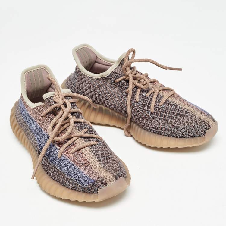 Pre Owned Yeezy x Adidas Multicolor Knit Fabric Boost 350 V2 Fade Sneakers Size 38