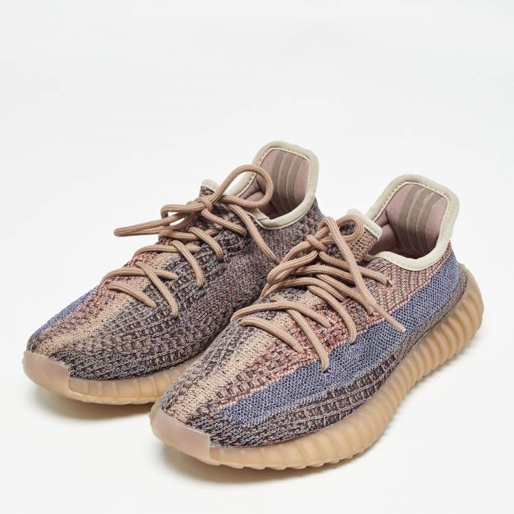 Pre Owned Yeezy x Adidas Multicolor Knit Fabric Boost 350 V2 Fade Sneakers Size 38