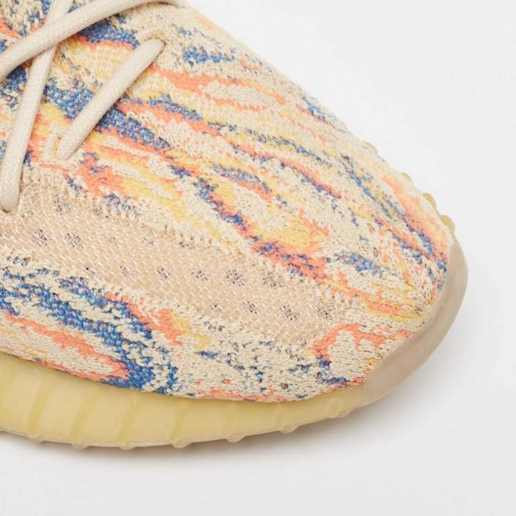 Pre Owned Yeezy x Adidas Multicolor Knit Fabric Boost 350 V2 MX Oat Sneakers Size 38 2/3