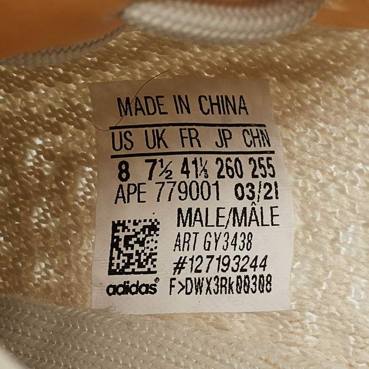 مملوكة مسبقًا Yeezy x Adidas Off White Knit Fabric Boost 350 V2 Light Sneakers Size 41 1/3
