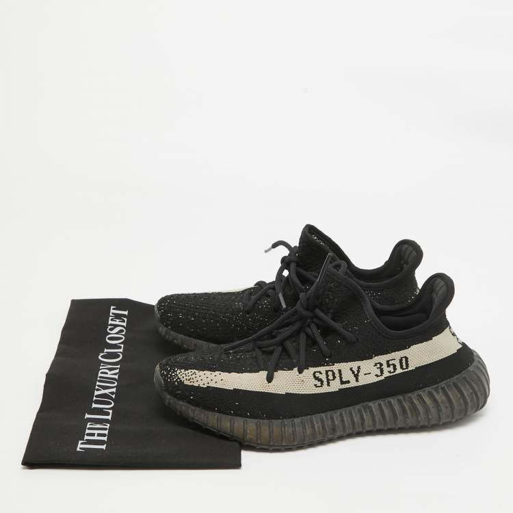 مملوكة مسبقًا Yeezy x Adidas Black/White Knit Fabric Boost 350 V2  Sneakers Size 40 2/3