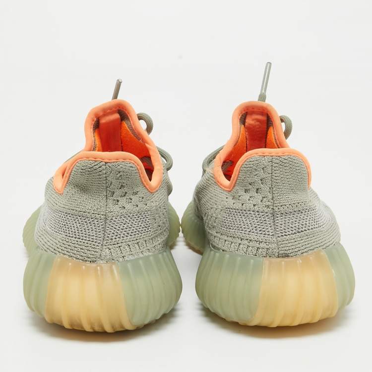 مملوكة مسبقًا Yeezy x Adidas Grey/Green Knit Fabric Boost 350 V2 Desert Sage Sneakers Size 36 2/3