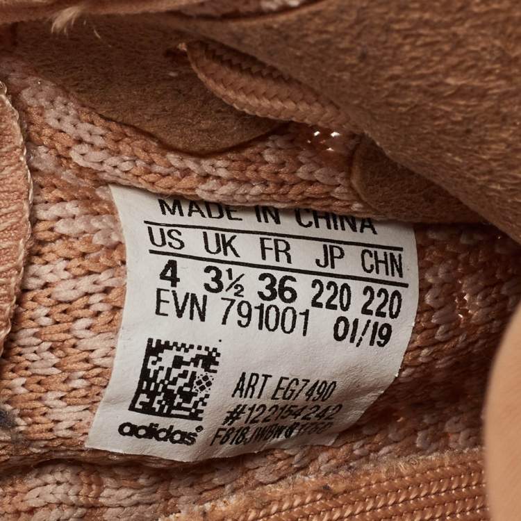 Pre Owned Yeezy x Adidas Orange Knit Fabric Boost 350 V2 Clay Sneakers Size 36
