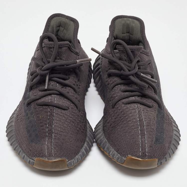 Pre Owned Yeezy x Adidas Black Knit Fabric Boost 350 V2 Cinder Sneakers Size 40 2/3