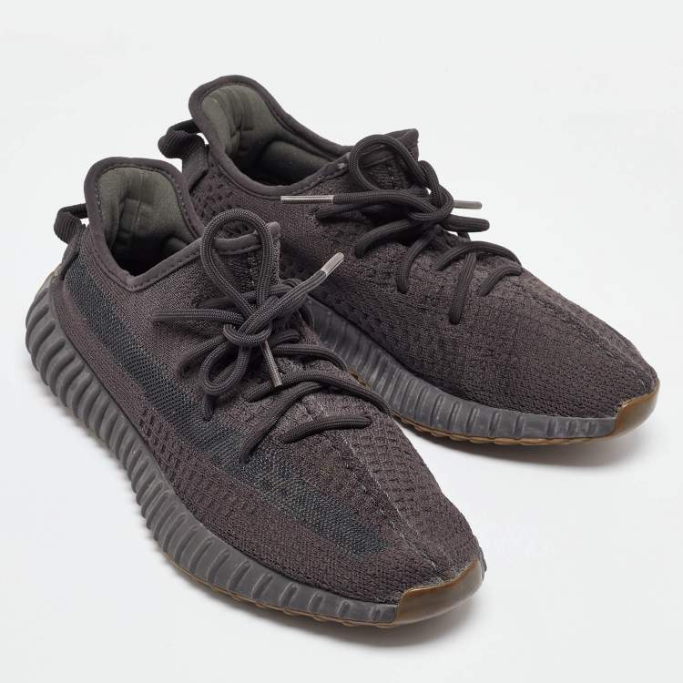 Pre Owned Yeezy x Adidas Black Knit Fabric Boost 350 V2 Cinder Sneakers Size 40 2/3