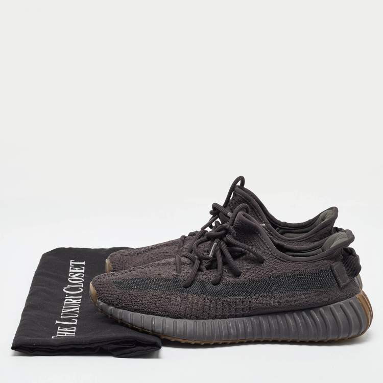 Pre Owned Yeezy x Adidas Black Knit Fabric Boost 350 V2 Cinder Sneakers Size 40 2/3
