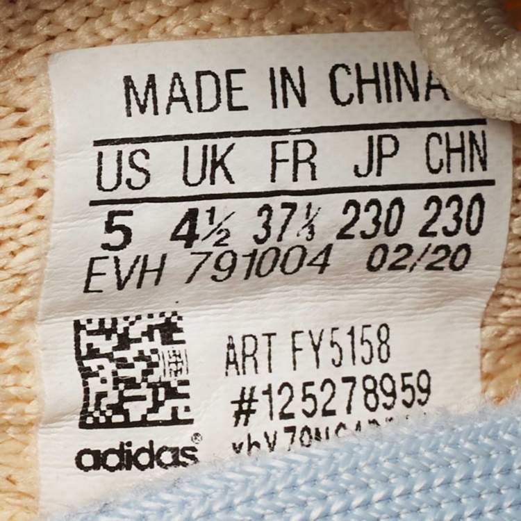 Pre Owned Yeezy x Adidas Light Yellow Knit Fabric Boost 350 V2 Linen Sneakers Size 37 1/3