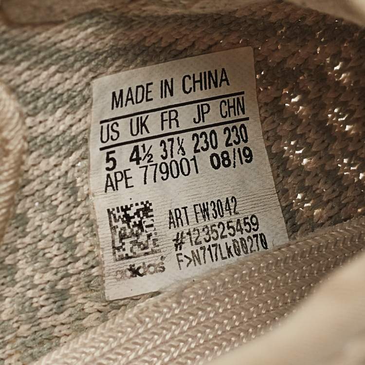Pre Owned Yeezy x Adidas Pale Green Knit Fabric Boost 350 V2 Citrin (Non Reflective) Sneakers Size 37 1/3
