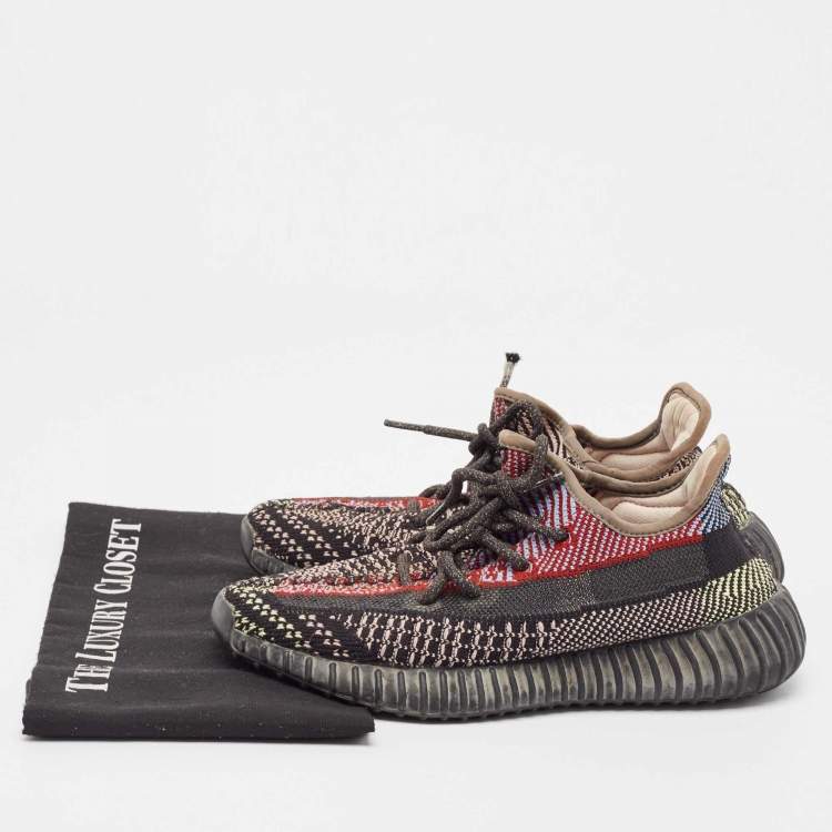Pre Owned Yeezy x Adidas Multicolor Knit Fabric Boost 350 V2 Yecheil (Non-Reflective) Sneakers Size 38