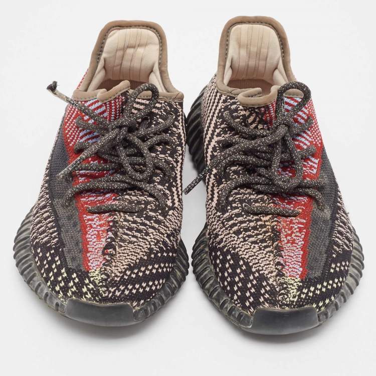 Pre Owned Yeezy x Adidas Multicolor Knit Fabric Boost 350 V2 Yecheil (Non-Reflective) Sneakers Size 38