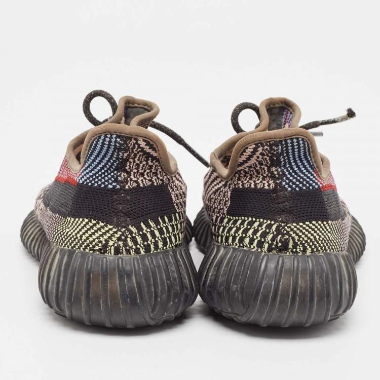 Pre Owned Yeezy x Adidas Multicolor Knit Fabric Boost 350 V2 Yecheil (Non-Reflective) Sneakers Size 38