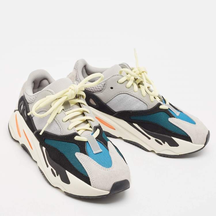 Pre Owned Yeezy x Adidas Multicolor Mesh and Suede Boost 700 Wave Runner Sneakers Size 38 2/3