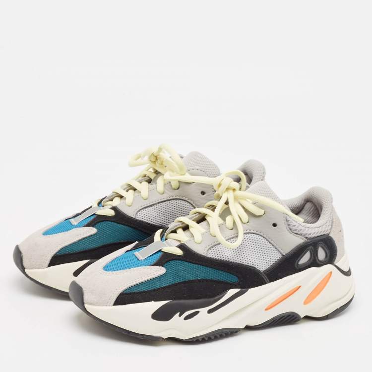 Pre Owned Yeezy x Adidas Multicolor Mesh and Suede Boost 700 Wave Runner Sneakers Size 38 2/3
