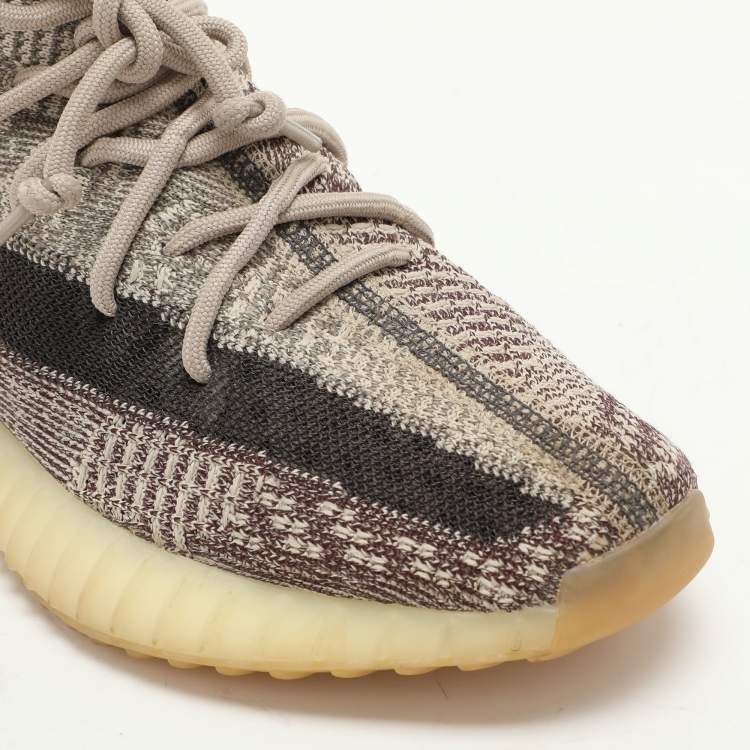 Pre Owned Yeezy x Adidas Multicolor Knit Fabric Boost 350 V2 "Zyon" Low Top Sneakers Size 39 1/3