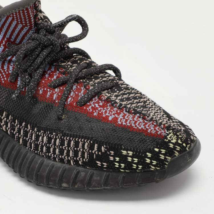 Pre Owned Yeezy x Adidas Multicolor Knit Fabric Boost 350 V2 "Yecheil" Low Top Sneakers 39 1/3