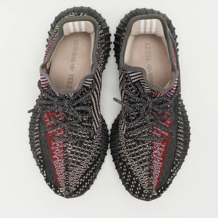 Pre Owned Yeezy x Adidas Multicolor Knit Fabric Boost 350 V2 "Yecheil" Low Top Sneakers 39 1/3