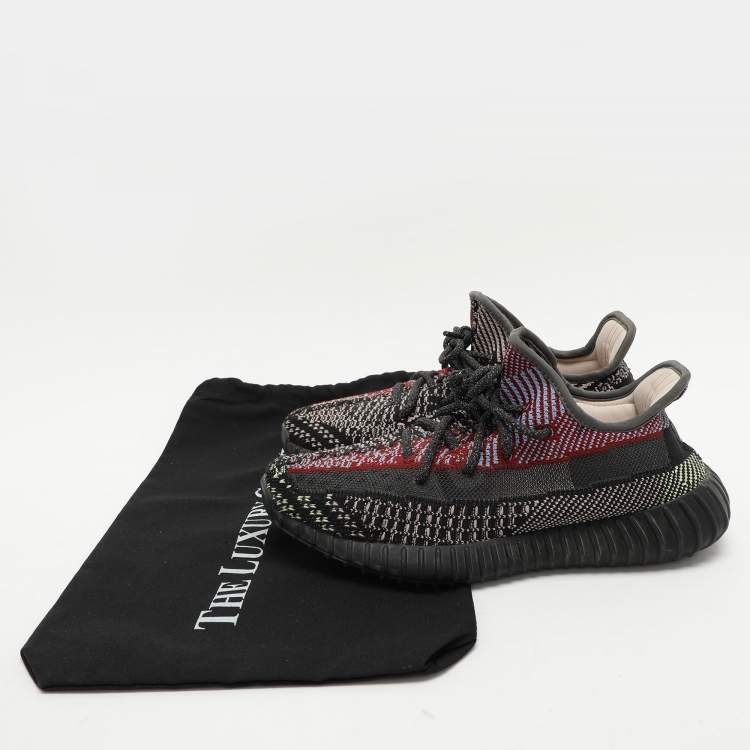 Pre Owned Yeezy x Adidas Multicolor Knit Fabric Boost 350 V2 "Yecheil" Low Top Sneakers 39 1/3