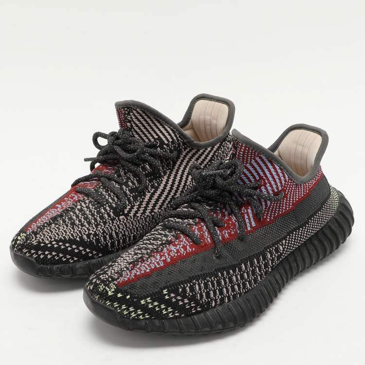 Pre Owned Yeezy x Adidas Multicolor Knit Fabric Boost 350 V2 "Yecheil" Low Top Sneakers 39 1/3