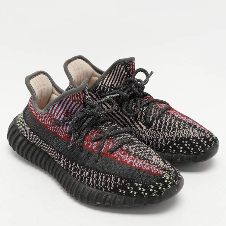 Pre Owned Yeezy x Adidas Multicolor Knit Fabric Boost 350 V2 "Yecheil" Low Top Sneakers 39 1/3