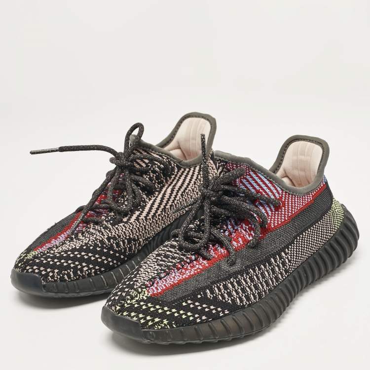 Pre Owned Yeezy x Adidas Multicolor Lace Mesh Boost 350 V2 Yecheil Sneakers Size 38 2/3