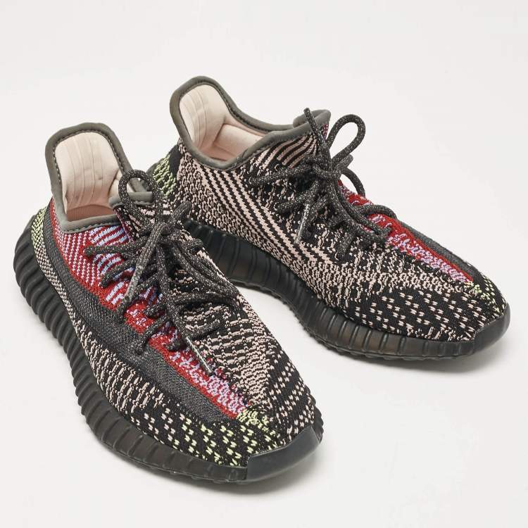 Pre Owned Yeezy x Adidas Multicolor Lace Mesh Boost 350 V2 Yecheil Sneakers Size 38 2/3
