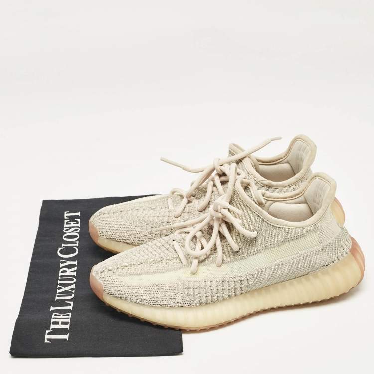 مملوكة مسبقًا Yeezy x Adidas Grey Knit Fabric Boost 350 V2 NR Sneakers Size 38