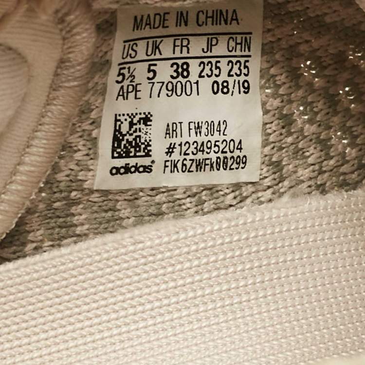 مملوكة مسبقًا Yeezy x Adidas Grey Knit Fabric Boost 350 V2 NR Sneakers Size 38