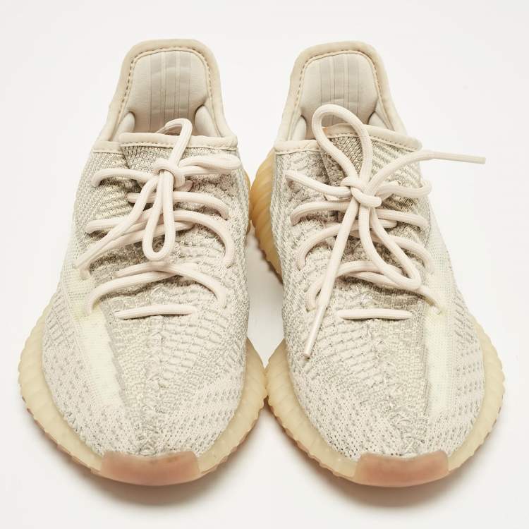 مملوكة مسبقًا Yeezy x Adidas Grey Knit Fabric Boost 350 V2 NR Sneakers Size 38