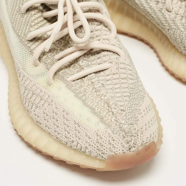 مملوكة مسبقًا Yeezy x Adidas Grey Knit Fabric Boost 350 V2 NR Sneakers Size 38