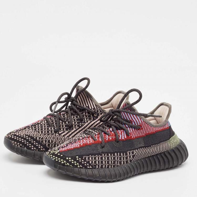 Pre Owned Yeezy x Adidas Multicolor Knit Fabric Boost 350 V2 Yecheil (Non-Reflective) Sneakers Size 40 2/3