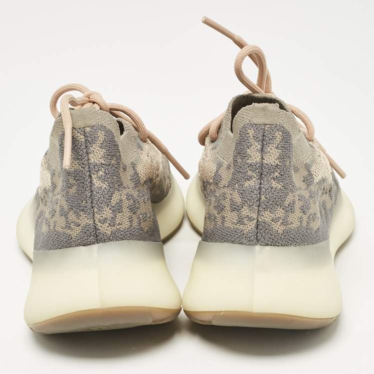 Pre Owned Yeezy x Adidas Grey/Beige Knit Fabric Boost 380 Mist Sneakers Size 38
