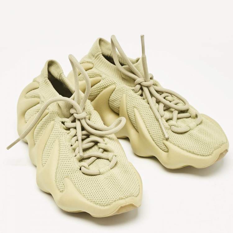 Pre Owned Yeezy x Adidas Green Knit Fabric 450 Resin Sneakers Size 36