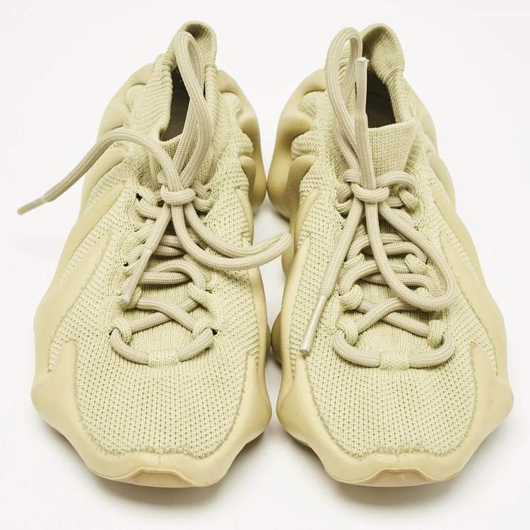 Pre Owned Yeezy x Adidas Green Knit Fabric 450 Resin Sneakers Size 36