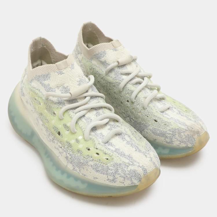 Pre Owned Yeezy x Adidas Multicolor Knit Fabric Boost 380 "Alien Blue" Sneakers Size 38