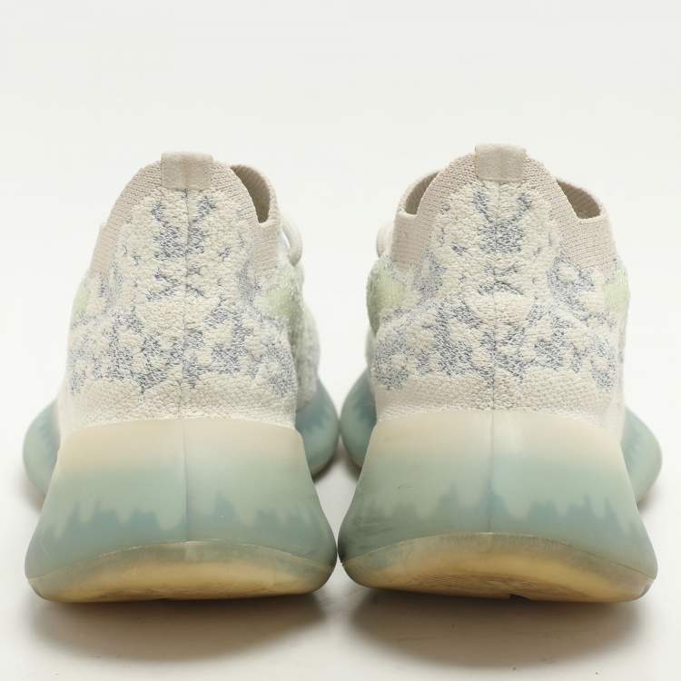 Pre Owned Yeezy x Adidas Multicolor Knit Fabric Boost 380 "Alien Blue" Sneakers Size 38