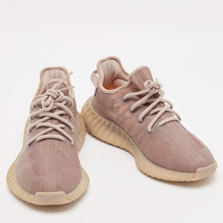 Pre Owned Yeezy x Adidas Brown Mesh Boost 350 V2 Mono Mist Sneakers Size 40 2/3