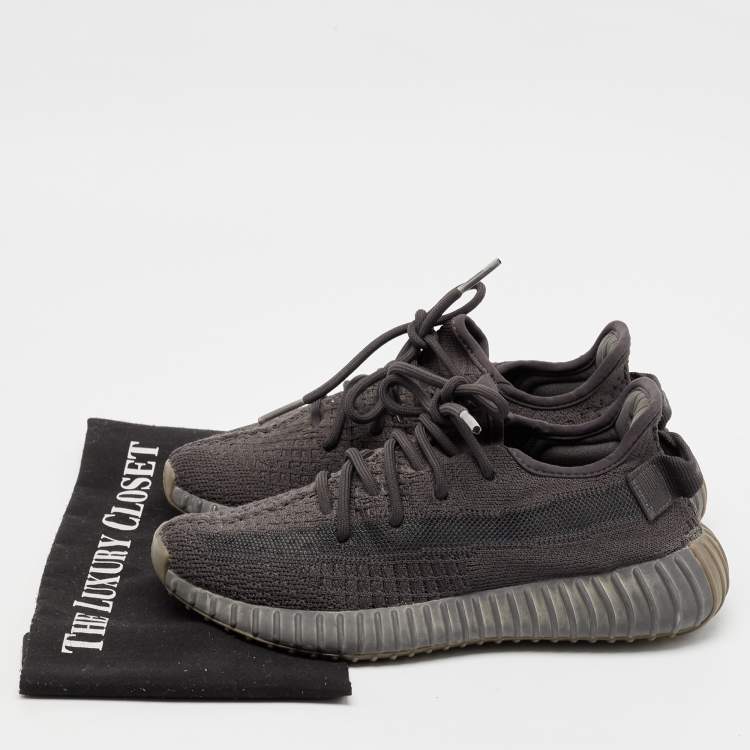 Pre Owned Yeezy x Adidas Grey Knit Fabric Boost 350 V2 -Static Sneakers Size 38