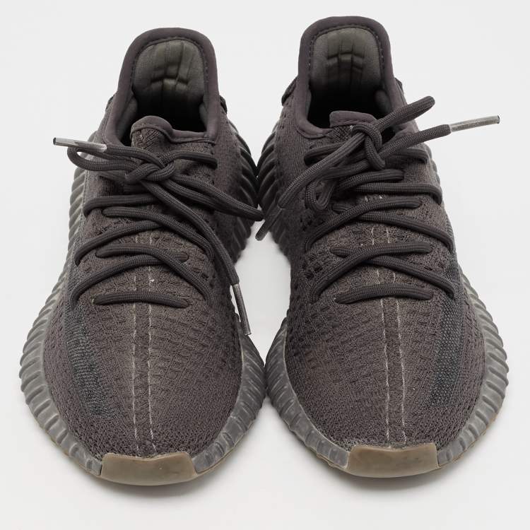 Pre Owned Yeezy x Adidas Grey Knit Fabric Boost 350 V2 -Static Sneakers Size 38