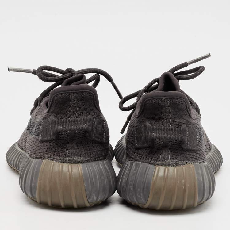 Pre Owned Yeezy x Adidas Grey Knit Fabric Boost 350 V2 -Static Sneakers Size 38