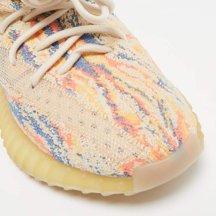 Pre Owned Yeezy x Adidas Multicolor Knit Fabric Boost 350 V2 Mx-Oat  Sneakers Size 36 1/3