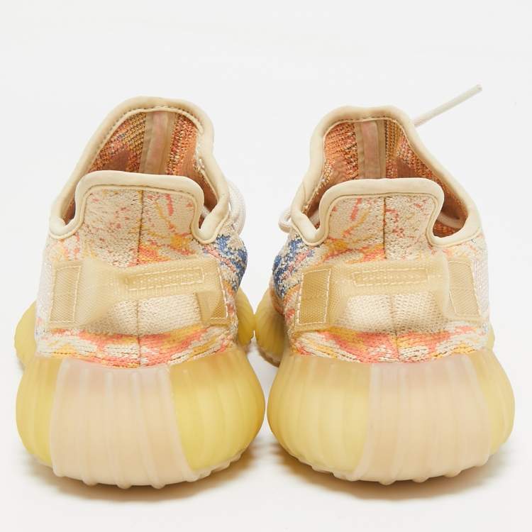 Pre Owned Yeezy x Adidas Multicolor Knit Fabric Boost 350 V2 Mx-Oat  Sneakers Size 36 1/3