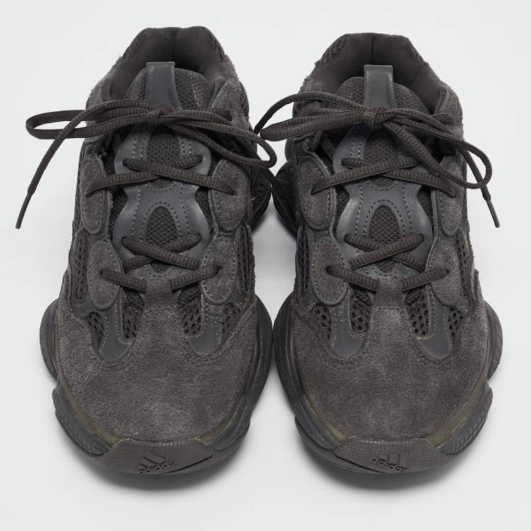 Pre Owned Yeezy x Adidas Black Suede and Mesh 500 Utility Black Sneakers Size 40 2/3
