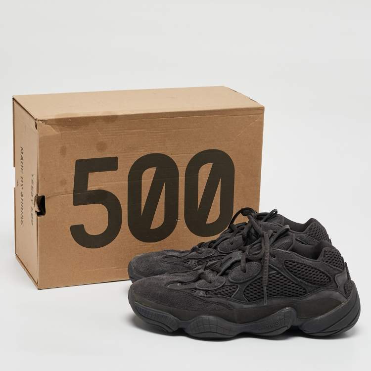 Pre Owned Yeezy x Adidas Black Suede and Mesh 500 Utility Black Sneakers Size 40 2/3