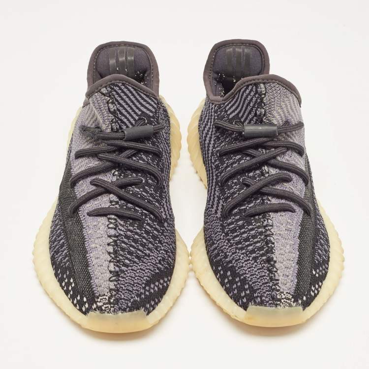 مملوكة مسبقًا Yeezy x Adidas Black/Blue Knit Fabric Boost 350 V2 Carbon Sneakers Size 39 1/3