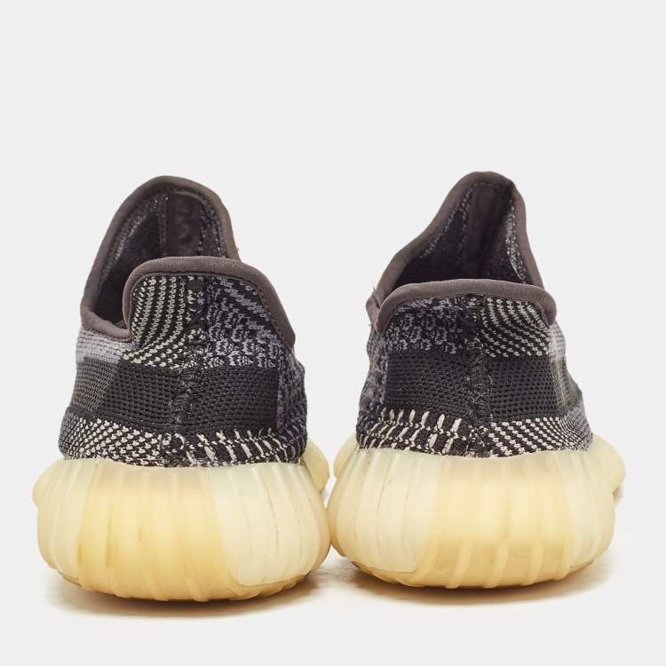 مملوكة مسبقًا Yeezy x Adidas Black/Blue Knit Fabric Boost 350 V2 Carbon Sneakers Size 39 1/3