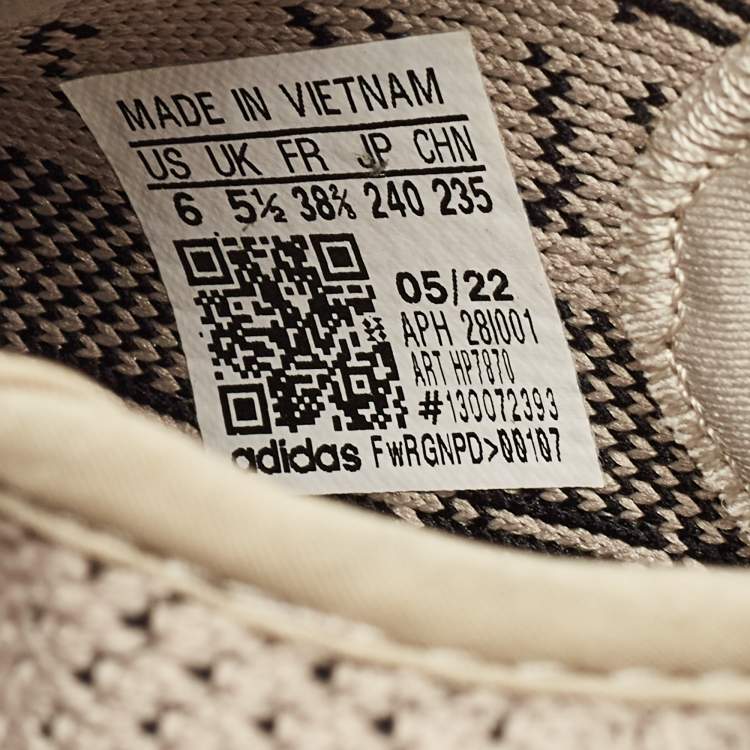 Pre Owned Yeezy x Adidas Grey/Black Knit Fabric Boost 350 V2 Slate Sneakers Size 38 2/3